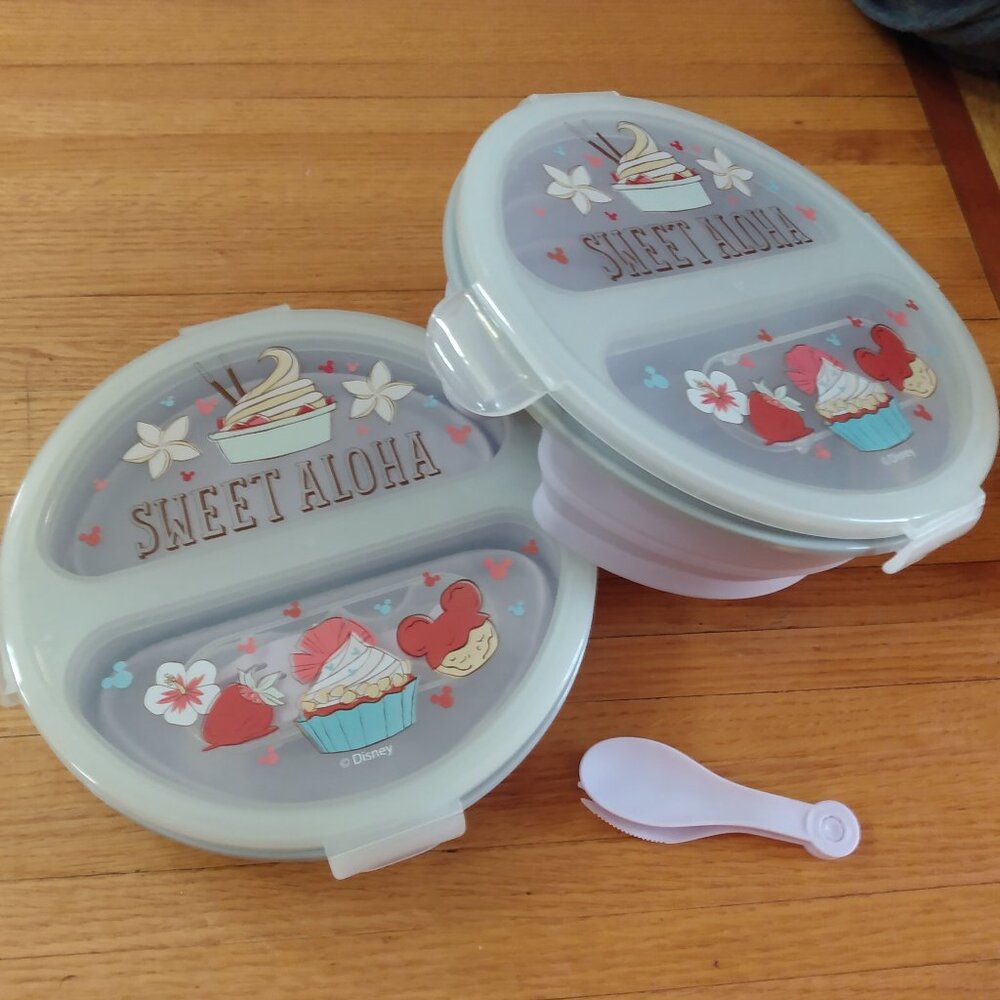2 Disney Aulani Sweet Aloha Collapsible Expandable Lunch Container Sets